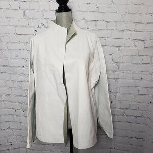 Sharon Roth EB International White 100% Leather Jacket NWT size 10